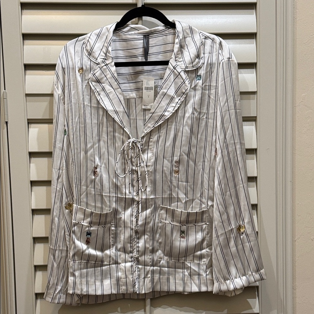 Anthropologie Gemmed Pajama Top